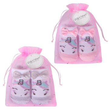Baby Unicorn Socks in Organza Gift Bag